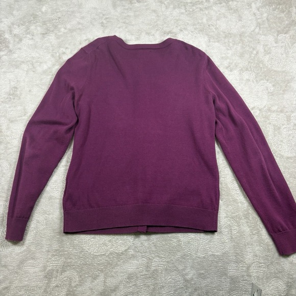 Tommy Hilfiger Cotton Cardigan Sweater Medium NWT Burgundy Workgorp - Picture 6 of 7